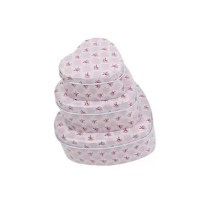Set Cajas Diseño Corazon Metal 12x11x5cm (3u)